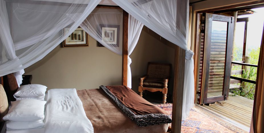 A bedroom at the lodge
